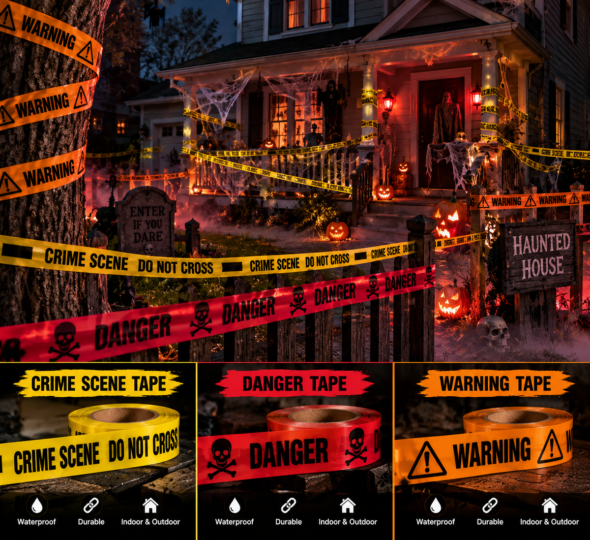 Crime Scene Tape — Haunted House Prop